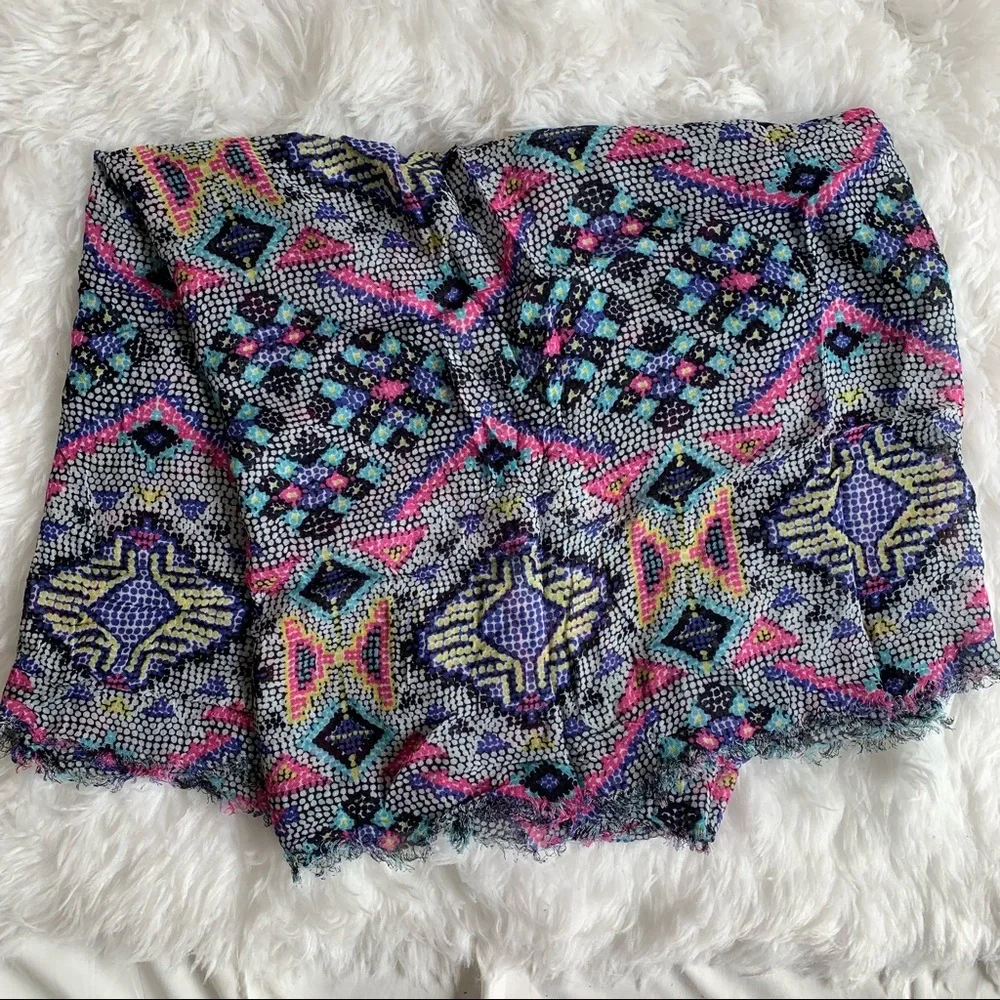 Oversized Sheer Abstract Southwest Infinity Scarf
